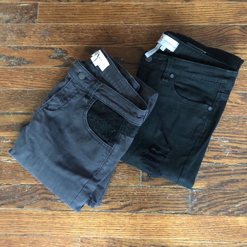 BGBGeneration Black Skinny Jeans w/Edgy Details